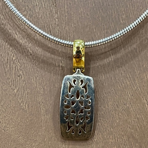 BRIGHTON Silver Choker style Necklace with a touch of gold - Picture 4 of 6